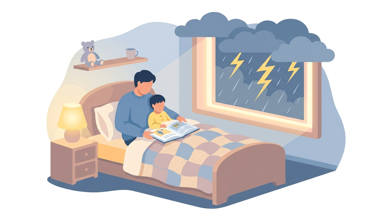 ගොරවන අහසට පොඩ්ඩෝ බය වෙනවද? (Storm Stress) අපි එයාලට උදව් කරමු! Infographic